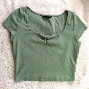 shein ruched crop tee